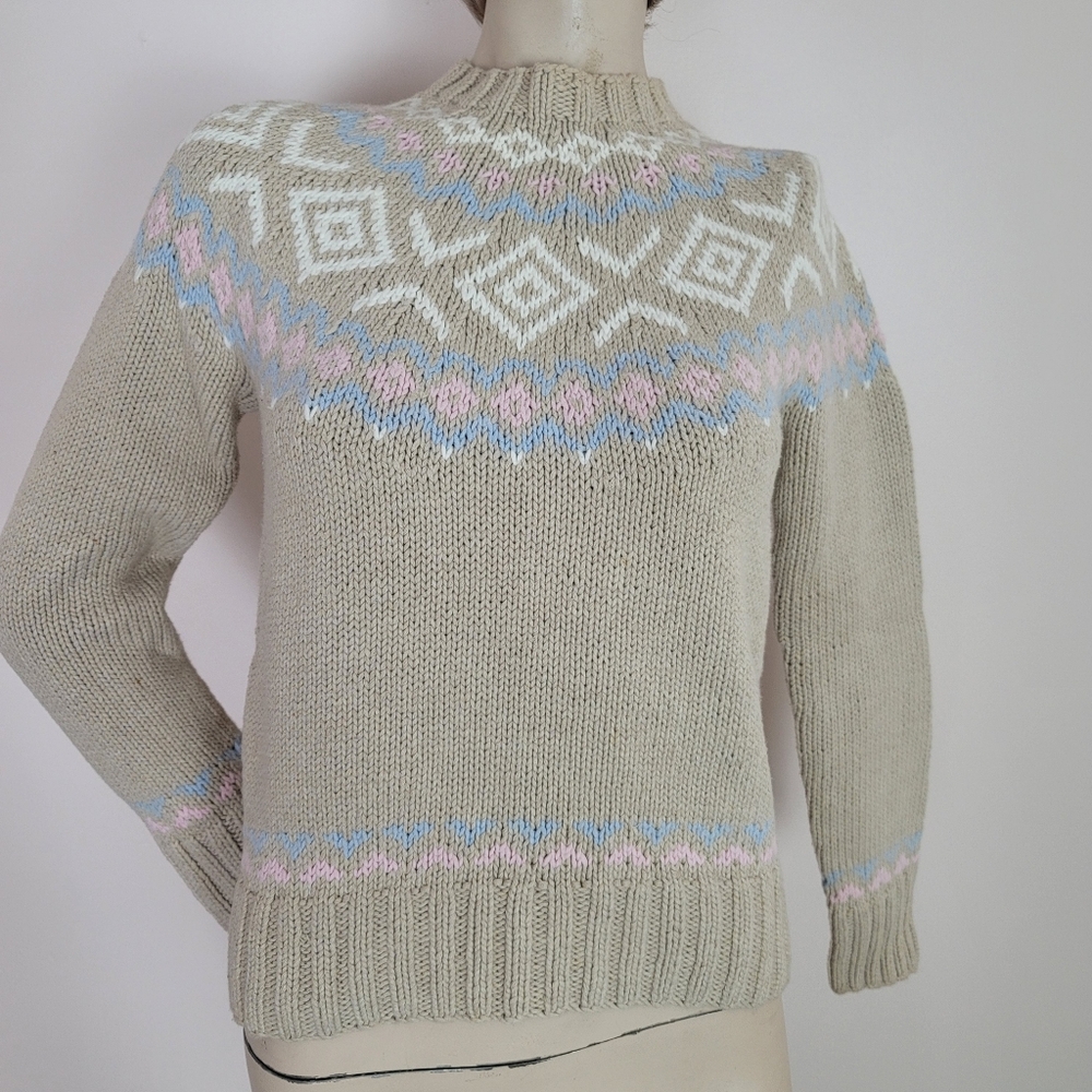 Tommy Hilfiger Y2K fair isle mock neck sweater